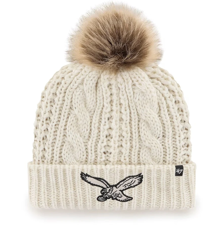 Philadelphia Eagles '47 Women's Meeko Historic Logo Cuffed Knit Hat - Cream