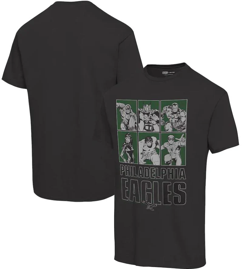 Philadelphia Eagles Marvel Avengers Line-Up Vintage Football T-Shirt