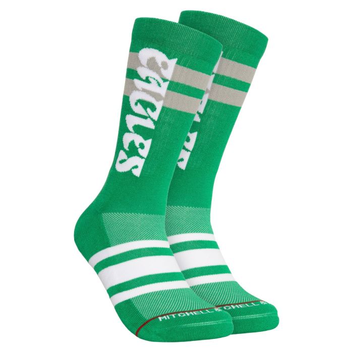 Philadelphia Eagles Mitchell & Ness Throwback Lateral Crew Socks