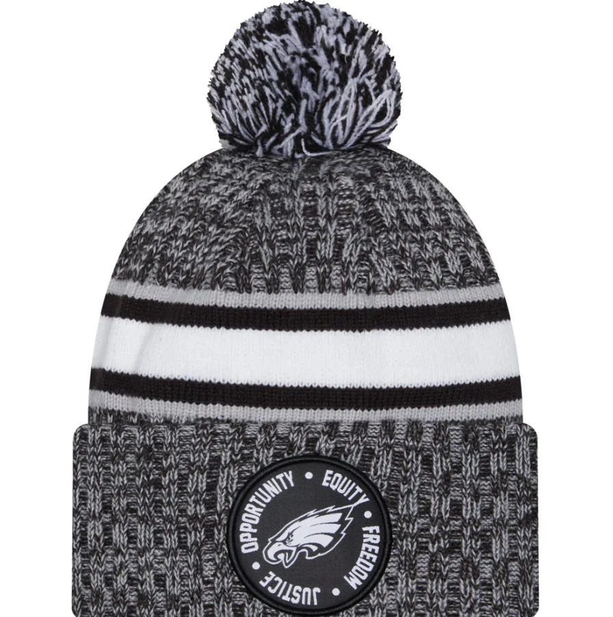 Philadelphia Eagles New Era Inspire Change White Knit Beanie