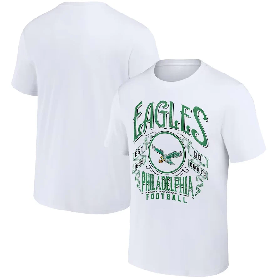 Philadelphia Eagles NFL x Darius Rucker Collection Vintage Football T-Shirt - White