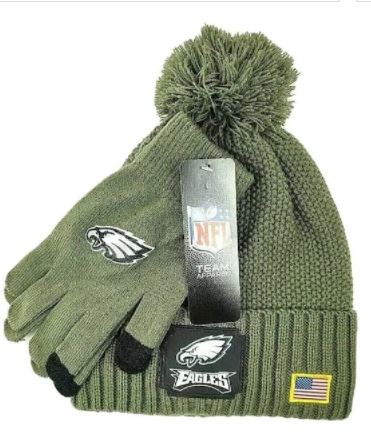 Philadelphia Eagles Salute To Service Knit Hat & Glove Set
