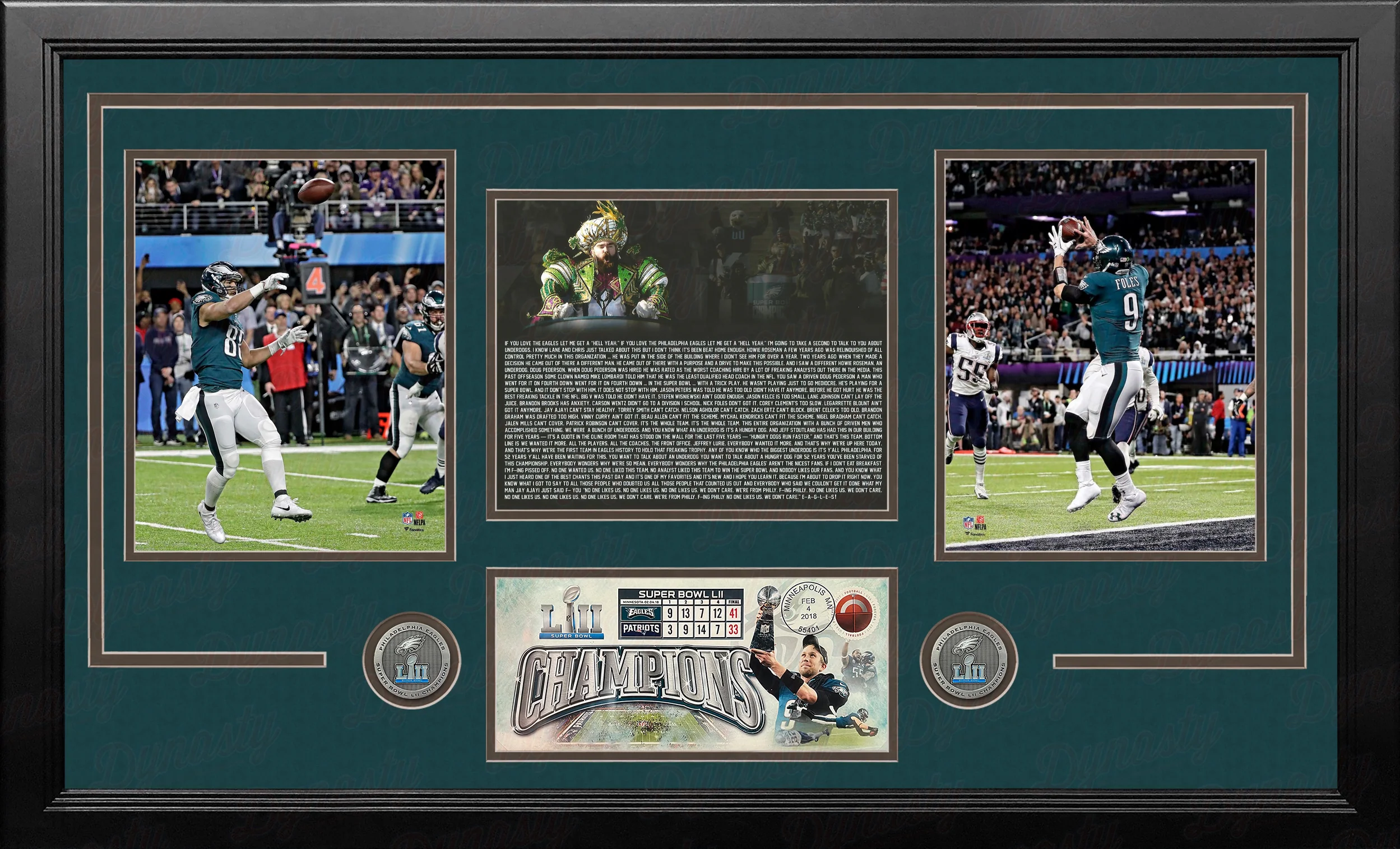 Philadelphia Eagles Super Bowl LII Champions Framed Football Collage - Image 2