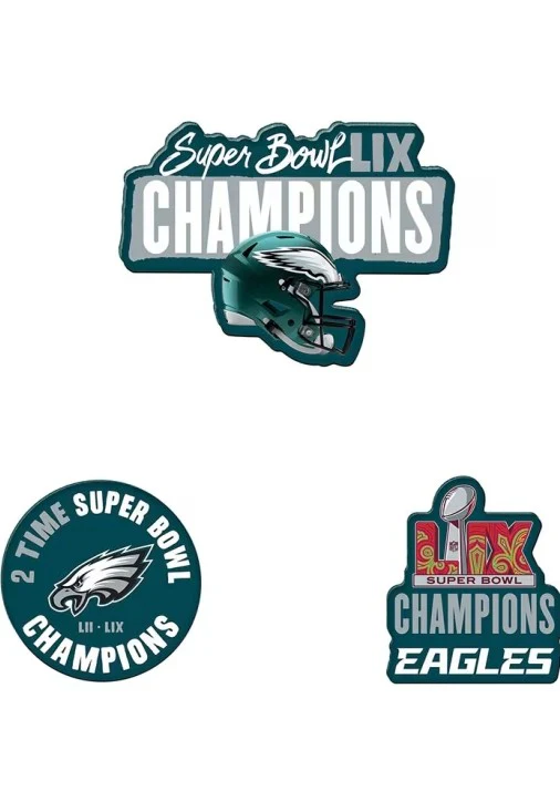 Philadelphia Eagles Super Bowl LIX Champions 3-Pack Acrylic Magnet