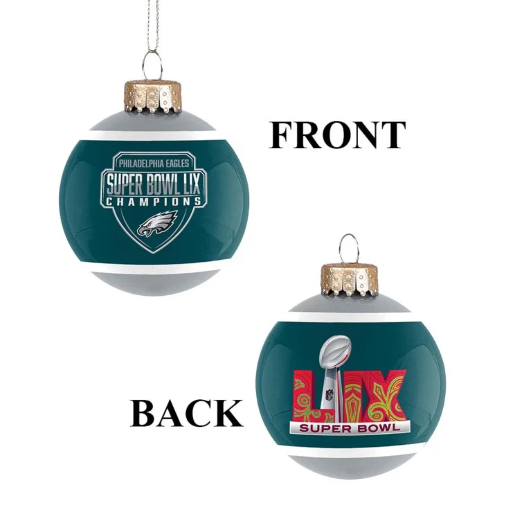 Philadelphia Eagles Super Bowl LIX Champions Glass Ball Ornament