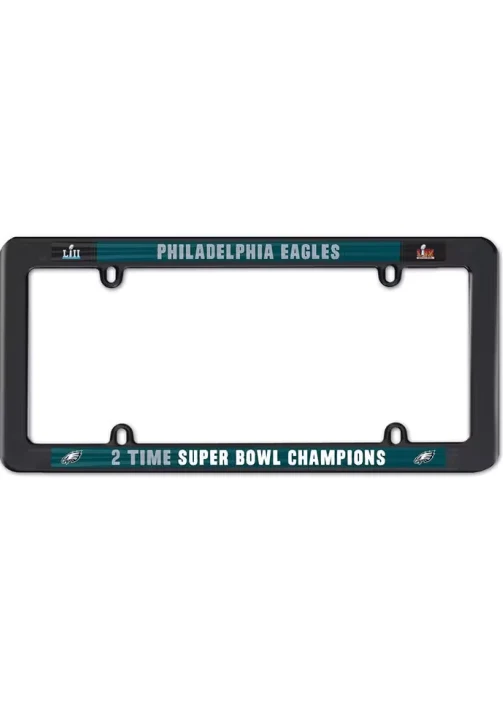 Philadelphia Eagles Super Bowl LIX Champions Plastic Black License Plate Frame