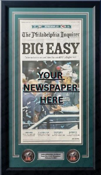 Philadelphia Eagles Super Bowl LIX Championship Newspaper Frame