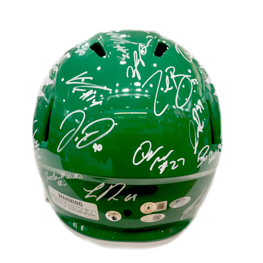 Philadelphia Eagles Team-Signed Kelly Green Alternate Full-Size Helmet - 28 Signatures - Image 3