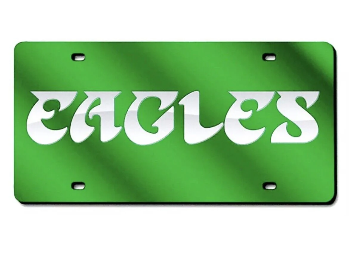 Philadelphia Eagles Throwback Kelly Green Laser Engraved Script License Plate