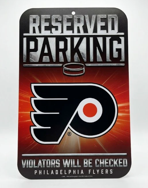 Philadelphia Flyers Black & Orange Parking Sign