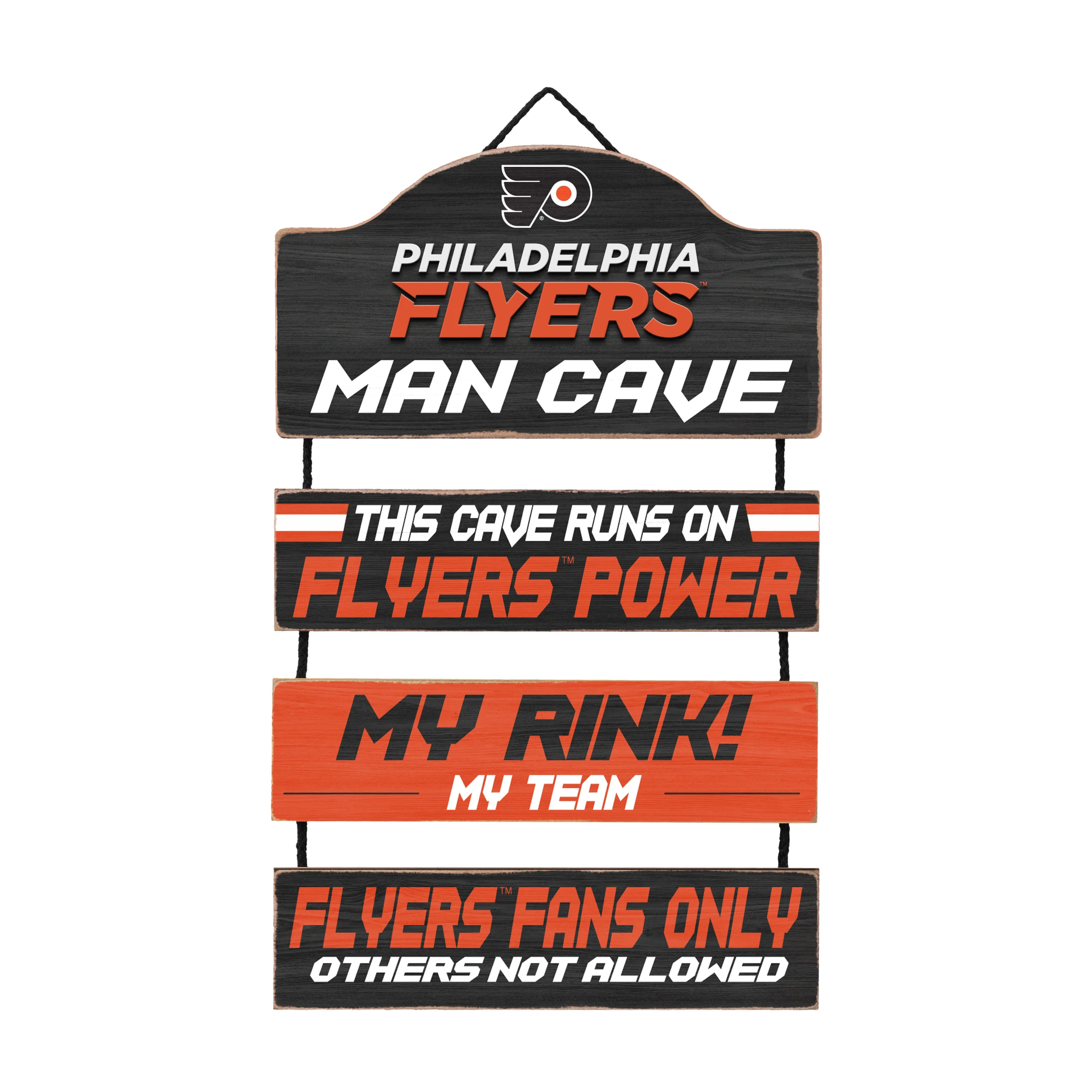 Philadelphia Flyers Wooden Man Cave Dangle Sign