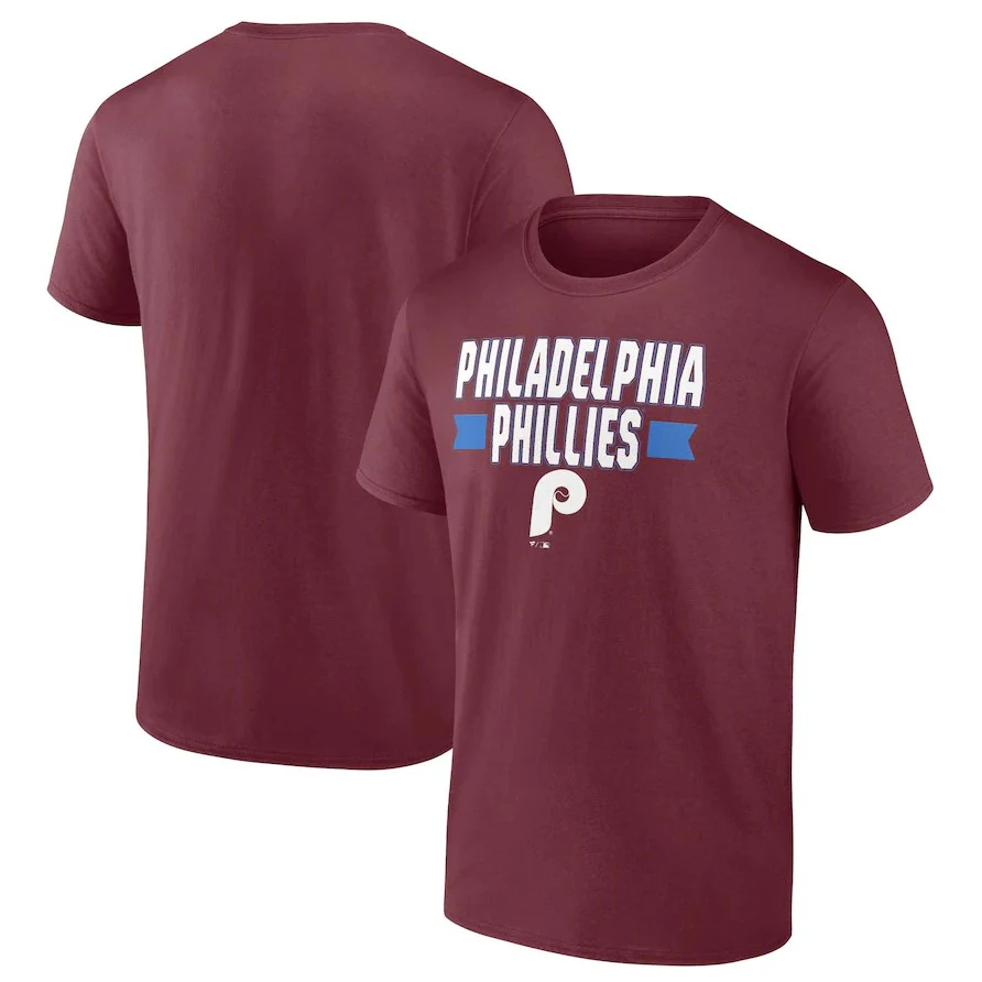 Philadelphia Phillies Close Victory T-Shirt - Burgundy