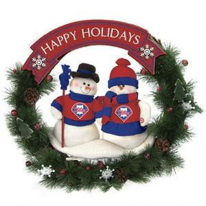 Philadelphia Phillies Holiday Baseball Wreath