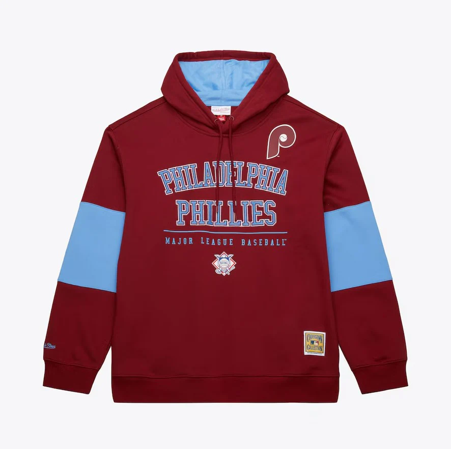 Philadelphia Phillies Mitchell & Ness Burgundy Cooperstown Collection Retro Fleece Pullover Hoodie