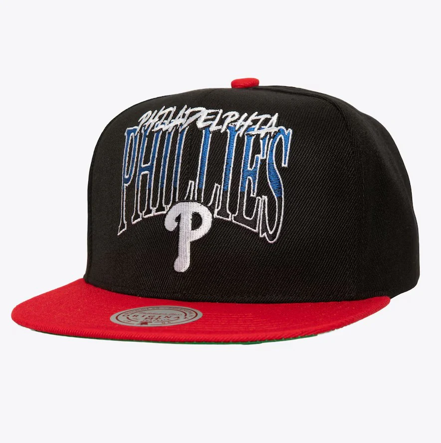 Philadelphia Phillies Mitchell & Ness Rise Up Snapback Hat - Black