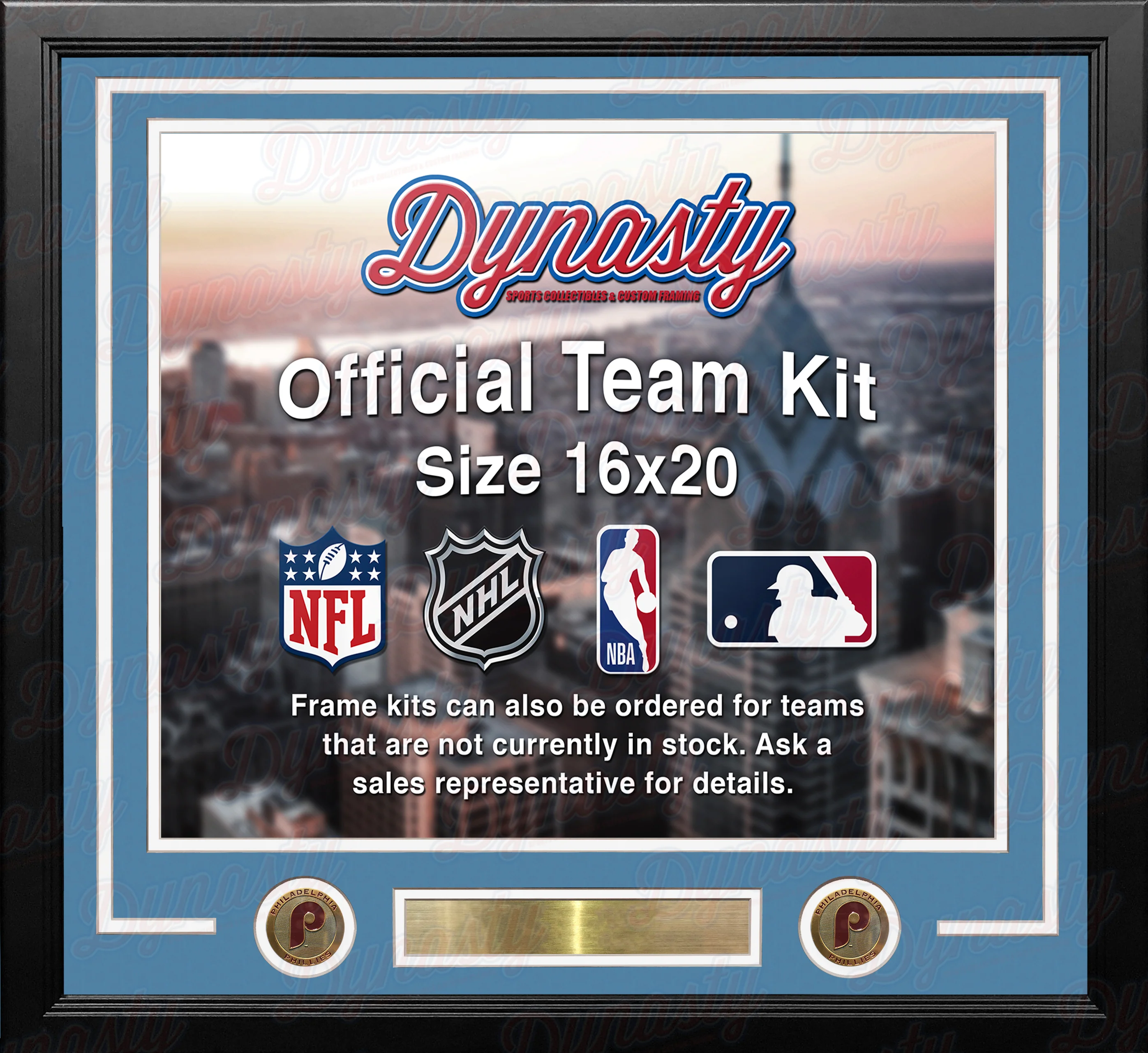 Philadelphia Phillies Throwback Custom MLB Baseball 16x20 Picture Frame Kit (Multiple Colors) - Image 4