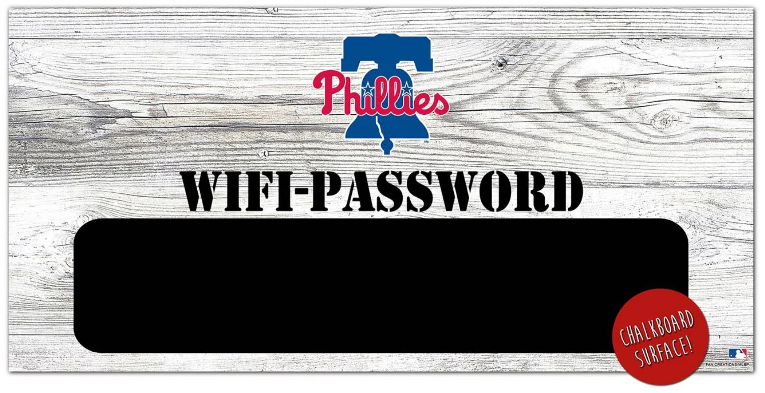 Philadelphia Phillies Wifi Password 6" x 12" Wood Sign