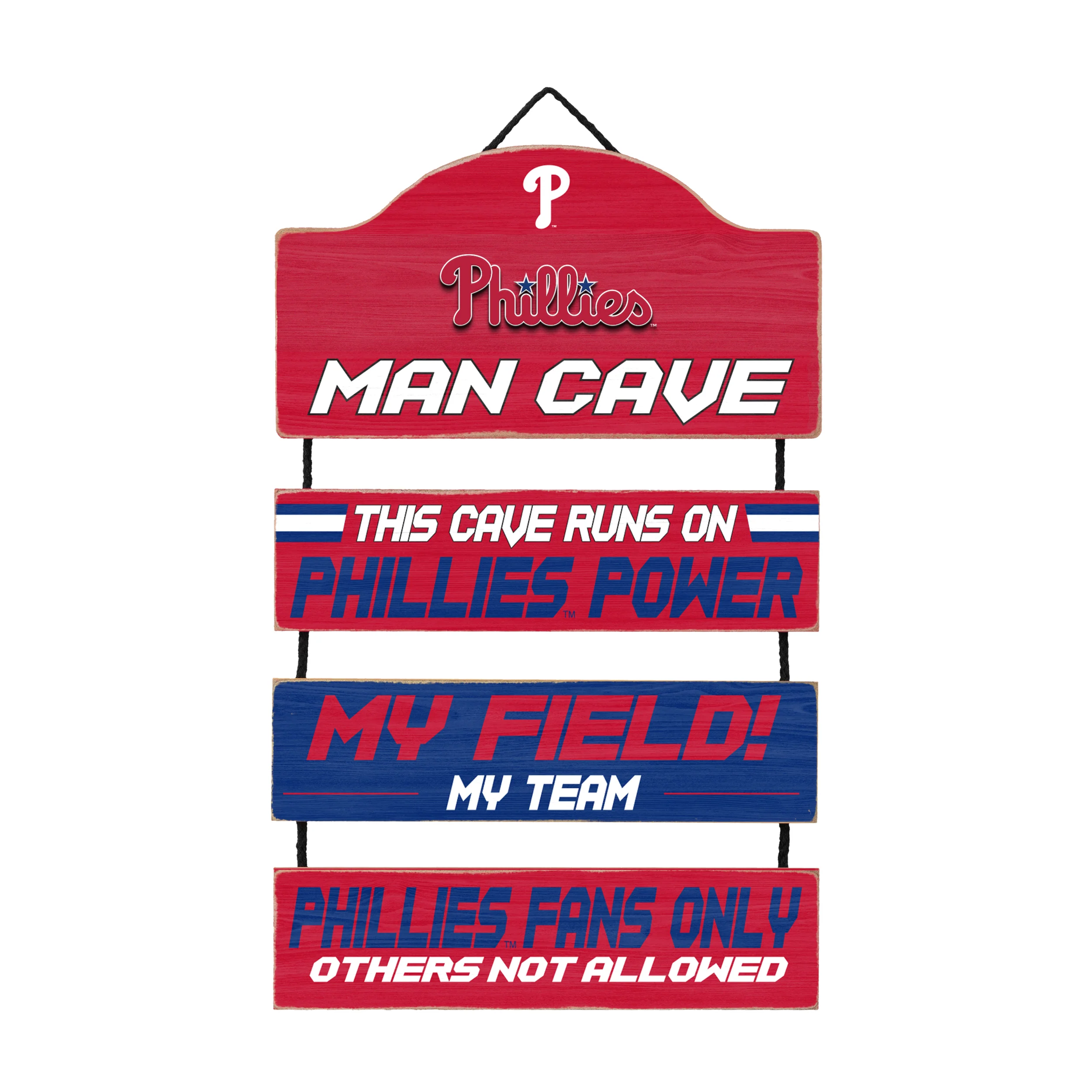 Philadelphia Phillies Wooden Man Cave Dangle Sign