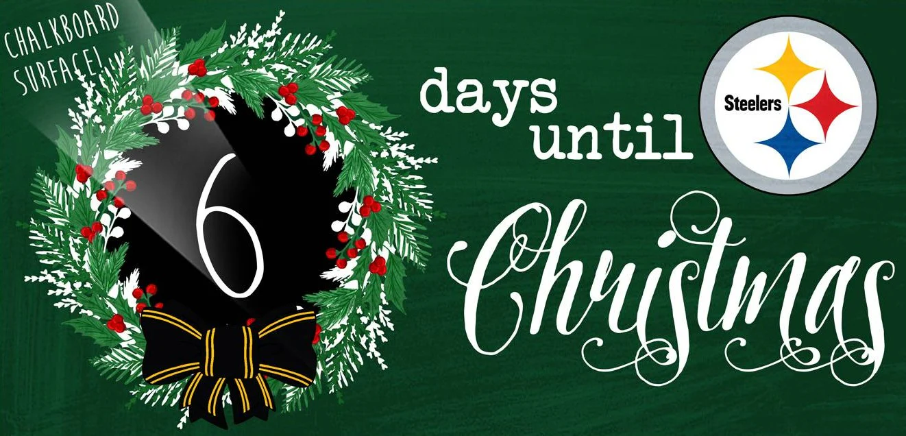 Pittsburgh Steelers 6'' x 12'' Days Until Christmas Wood Sign
