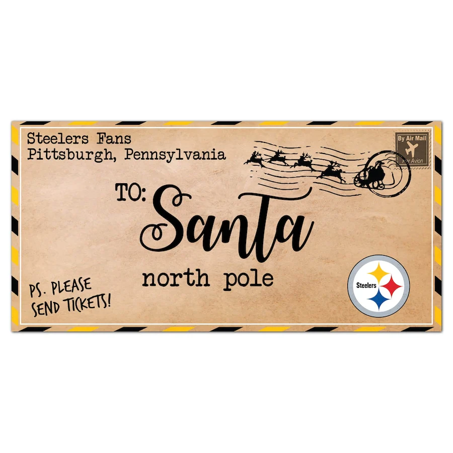 Pittsburgh Steelers 6'' x 12'' Letter to Santa Sign