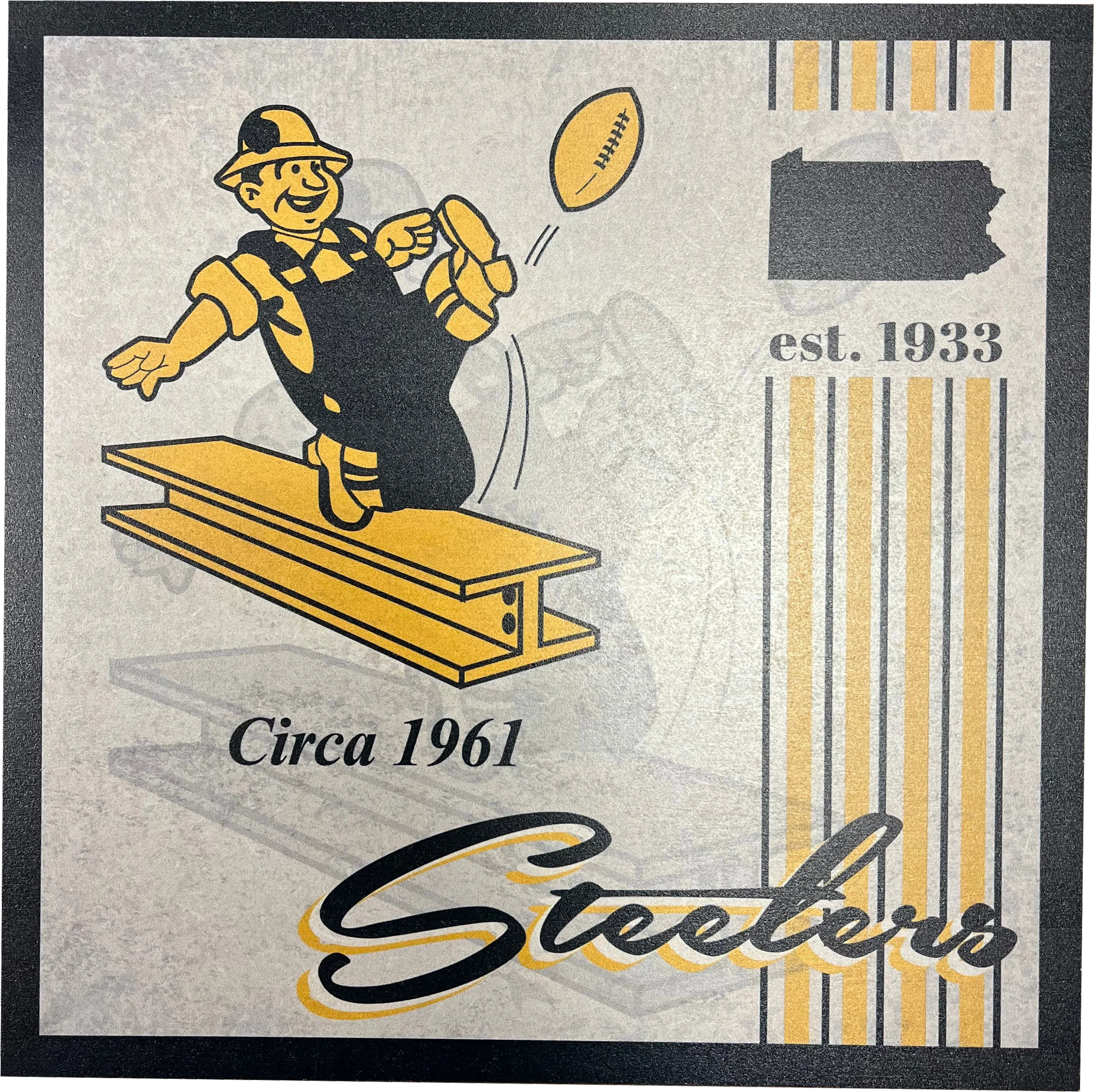 Pittsburgh Steelers 9.5'' x 9.5'' Throwback Album Wood Sign