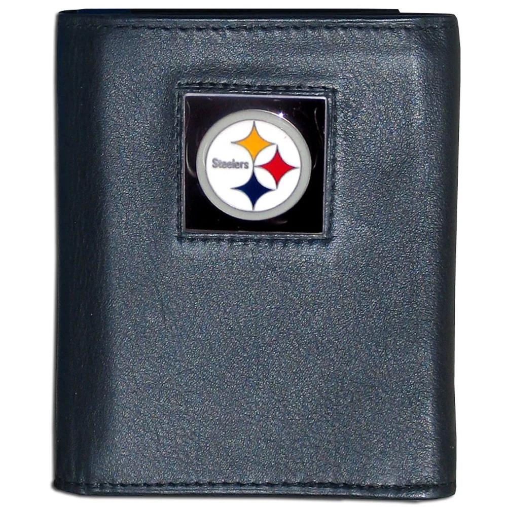 Pittsburgh Steelers FineGrain Leather Tri-Fold Wallet