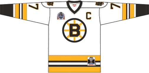Ray Bourque Boston Bruins Mitchell & Ness White 1989/90 Captain Patch Blue Line Jersey - Image 2