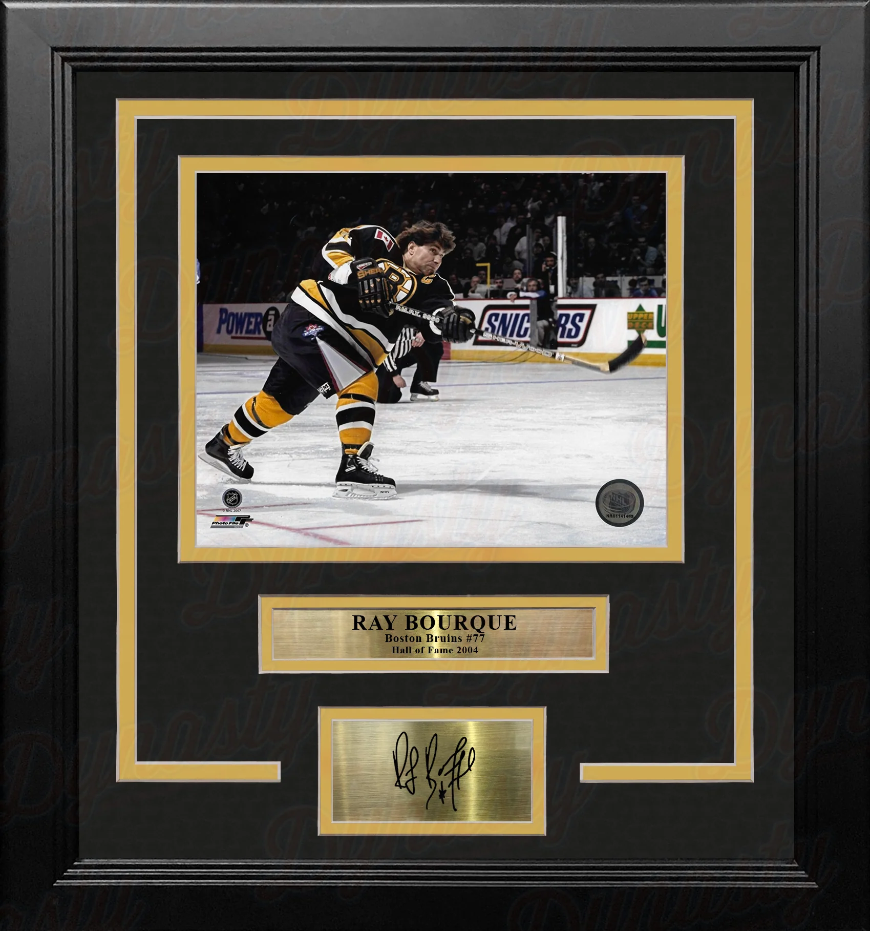 Ray Bourque Slapshot Boston Bruins 8" x 10" Framed Hockey Photo with Engraved Autograph - Image 2