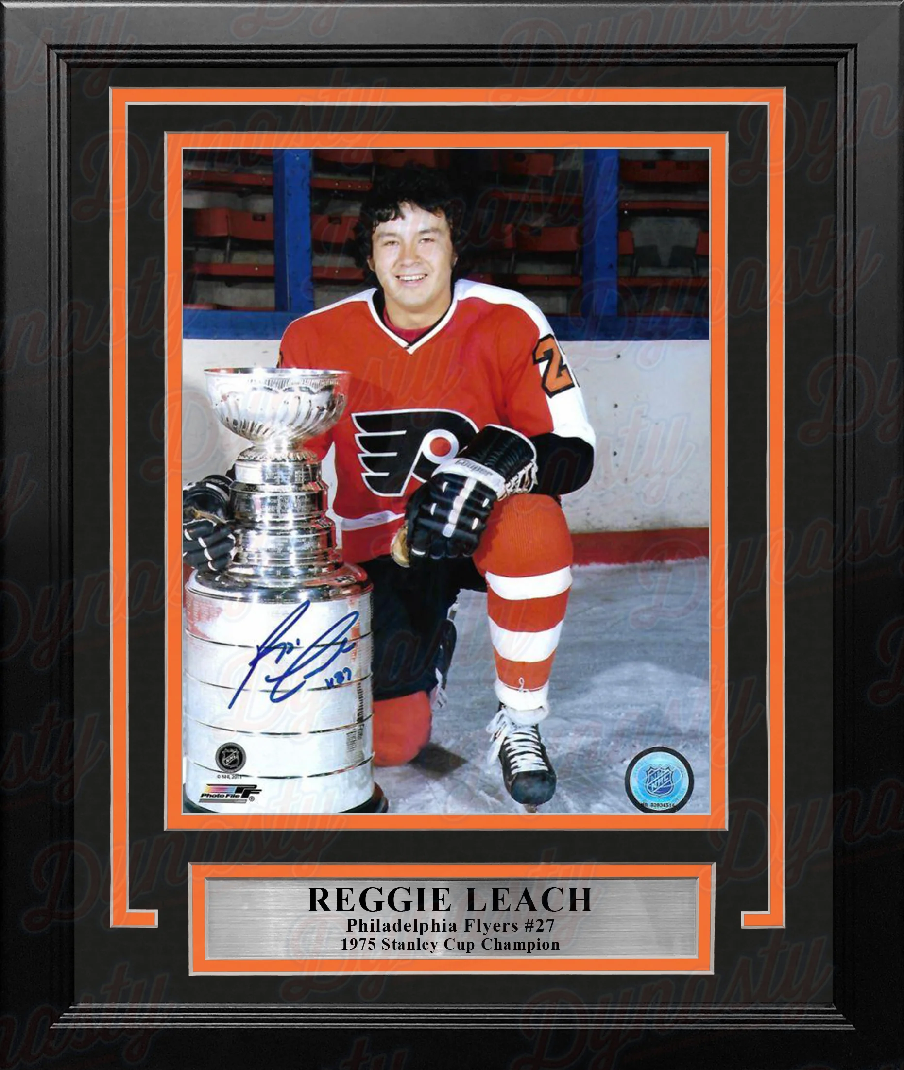 Reggie Leach Philadelphia Flyers Stanley Cup Autographed NHL Hockey 8" x 10" Framed and Matted Photo