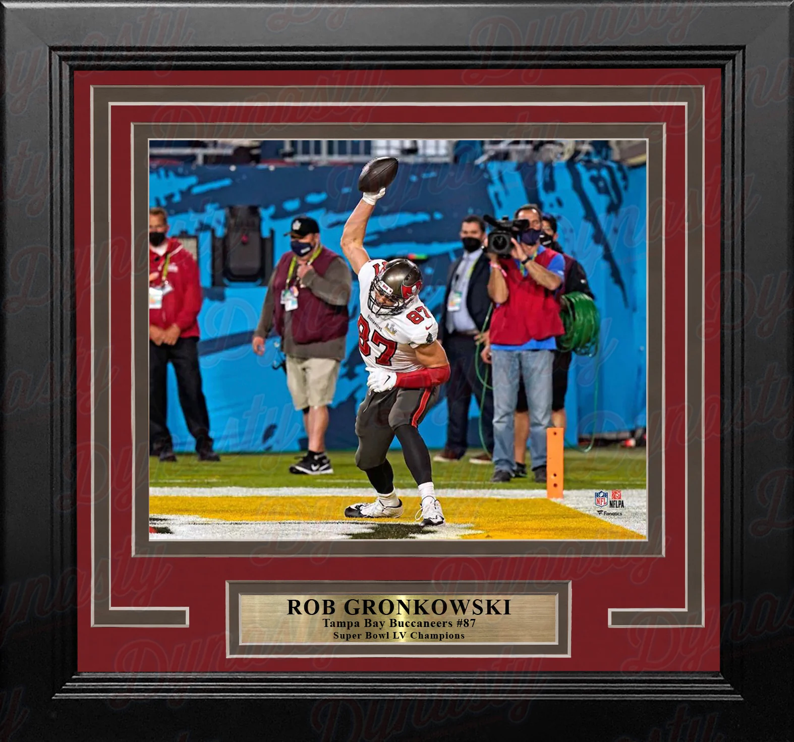 Rob Gronkowski Super Bowl LV Touchdown Spike Tampa Bay Buccaneers 8" x 10" Framed Football Photo
