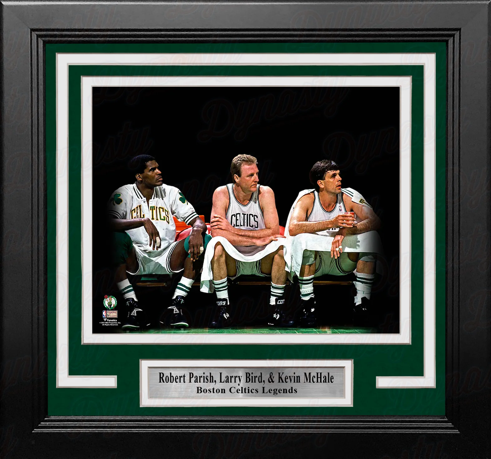 Robert Parish, Larry Bird, & Kevin McHale Boston Celtics 8" x 10" Framed Blackout Basketball Photo