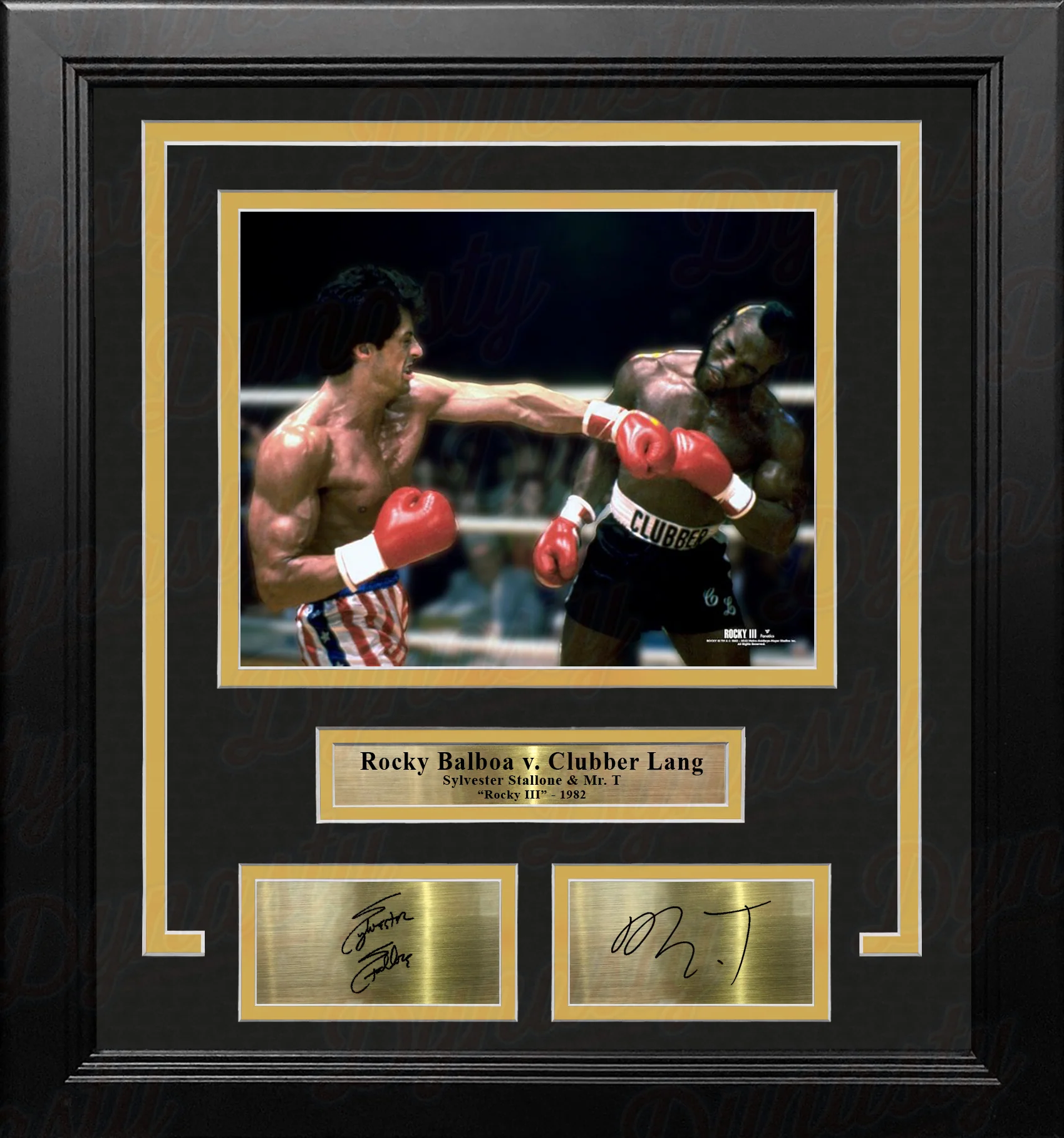 Rocky Balboa v. Clubber Lang 8" x 10" Framed Movie Photo with Engraved Autographs