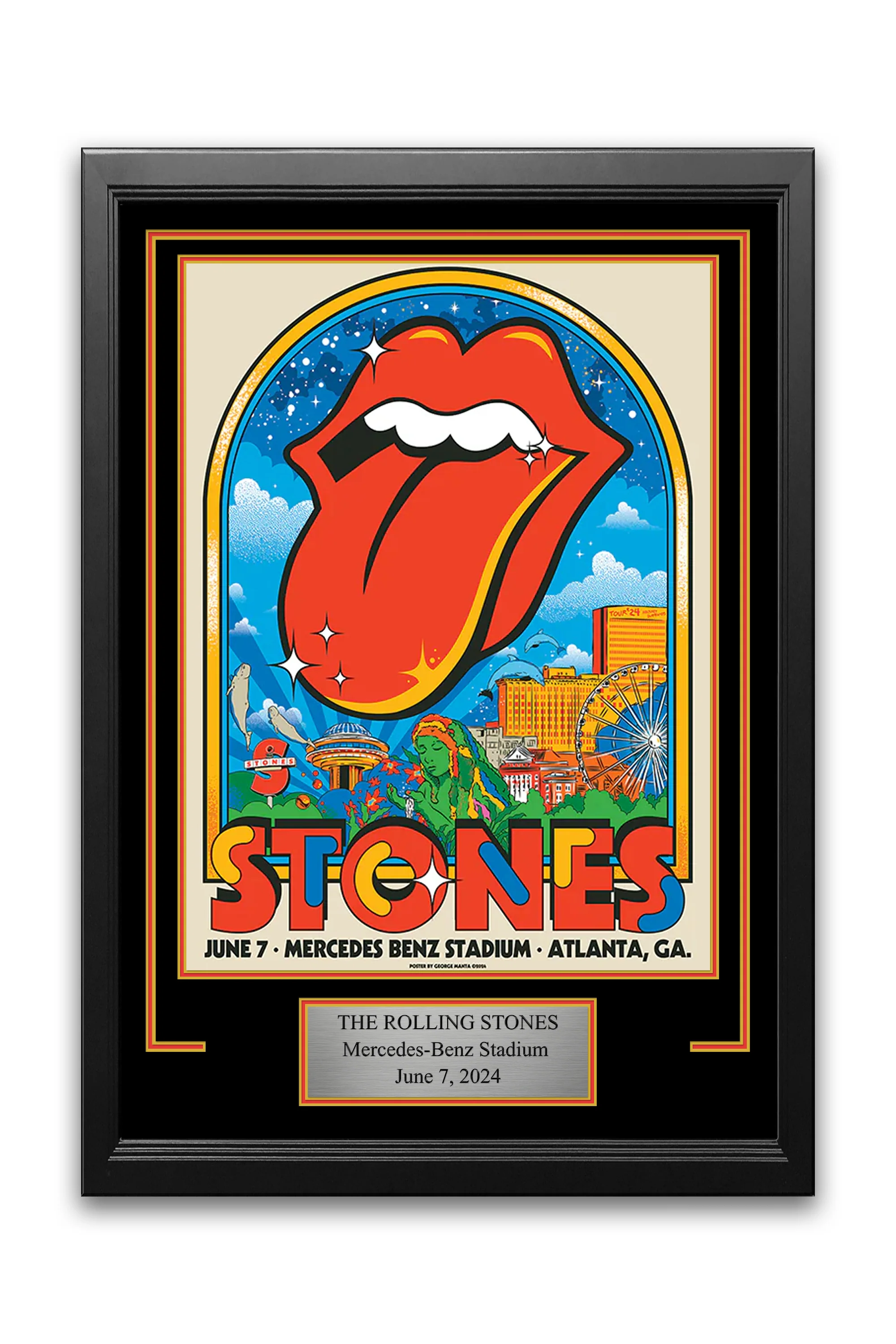 Rolling Stones Mercedes-Benz Stadium 2024 Concert Poster Frame Kit
