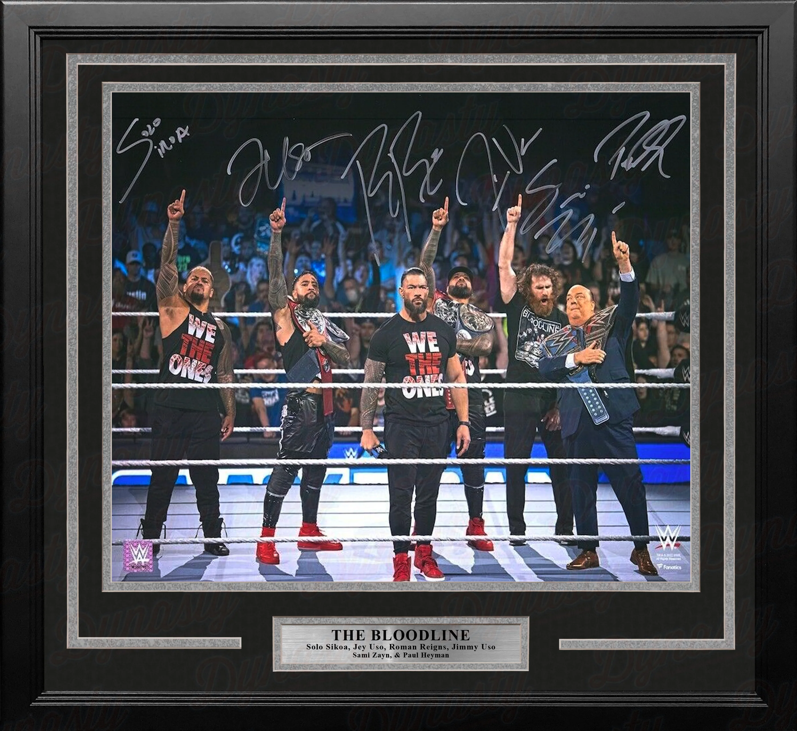 Roman Reigns & The Bloodline Autographed 16" x 20" Framed WWE Wrestling Photo