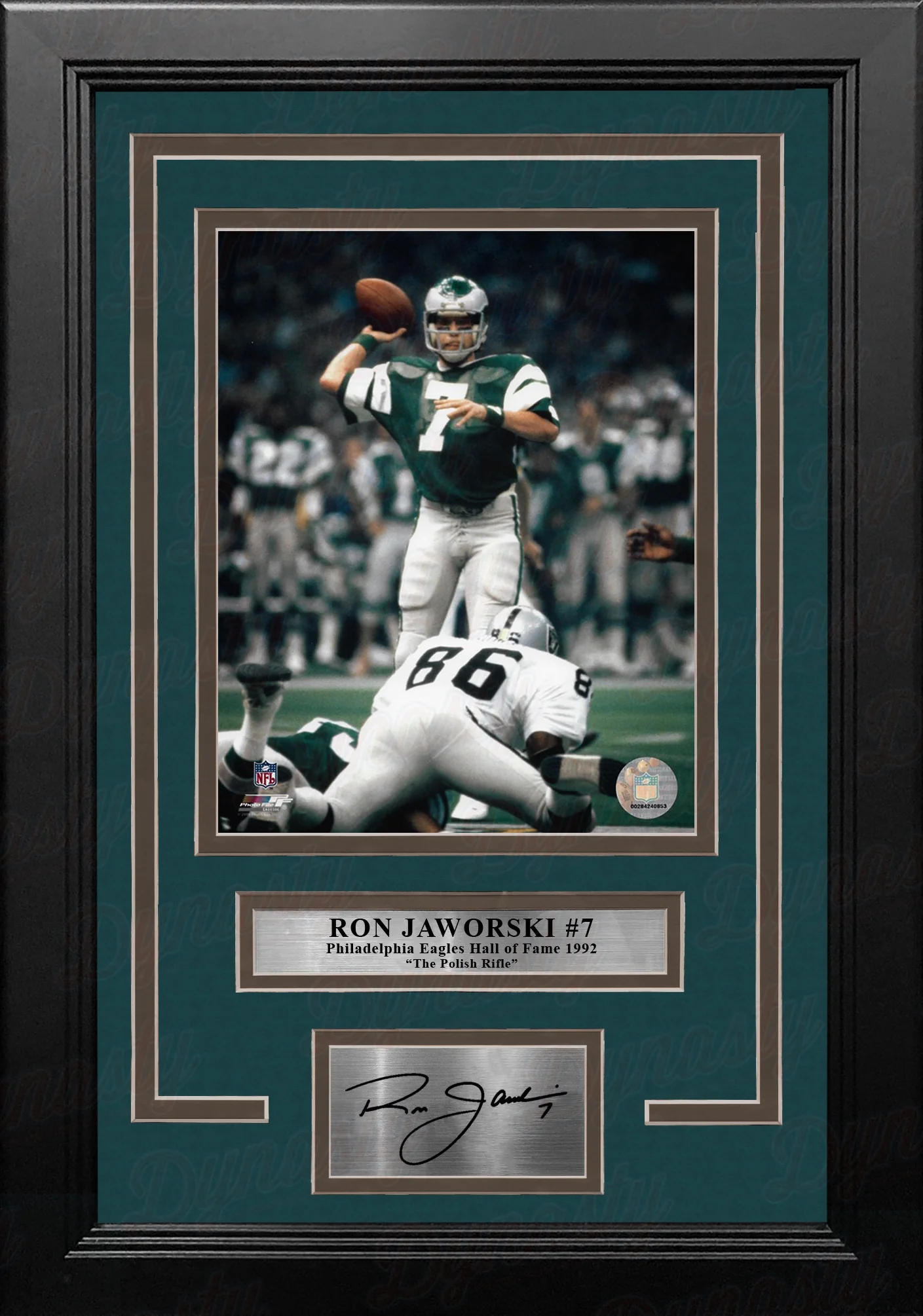 Ron Jaworski Super Bowl XV Philadelphia Eagles 8x10 Framed Football Photo with Engraved Autograph - Image 2