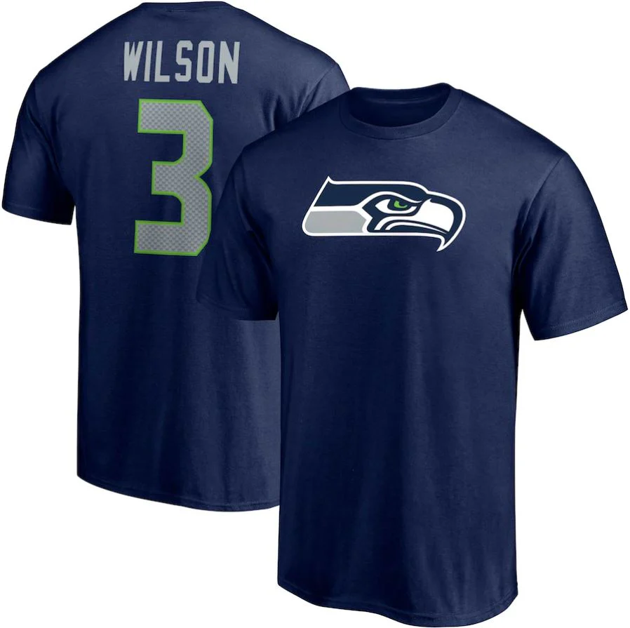 Russell Wilson Seattle Seahawks Name & Number T-Shirt