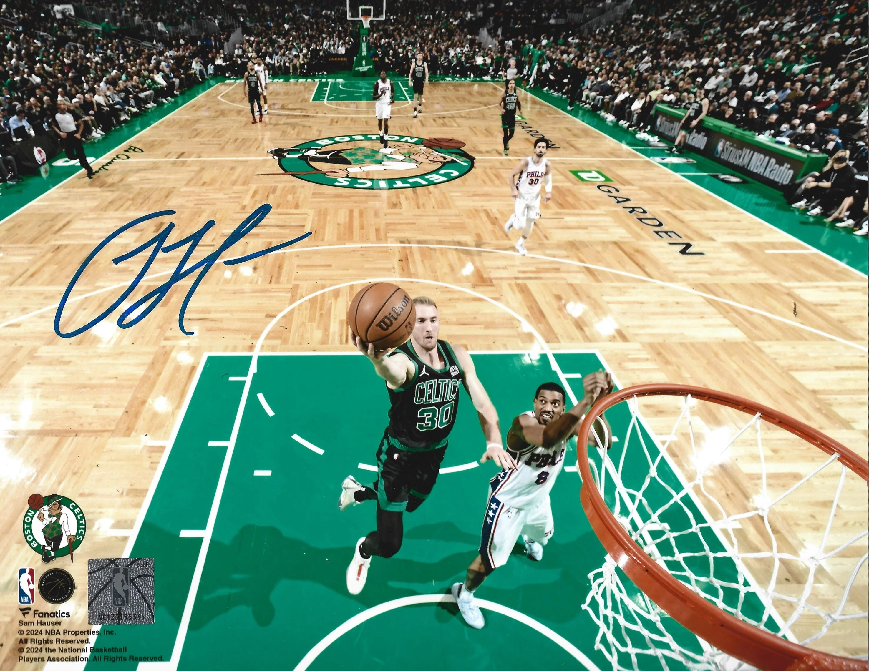 Sam Hauser Rim Cam Boston Celtics Autographed 11" x 14" Basketball Photo - Image 2