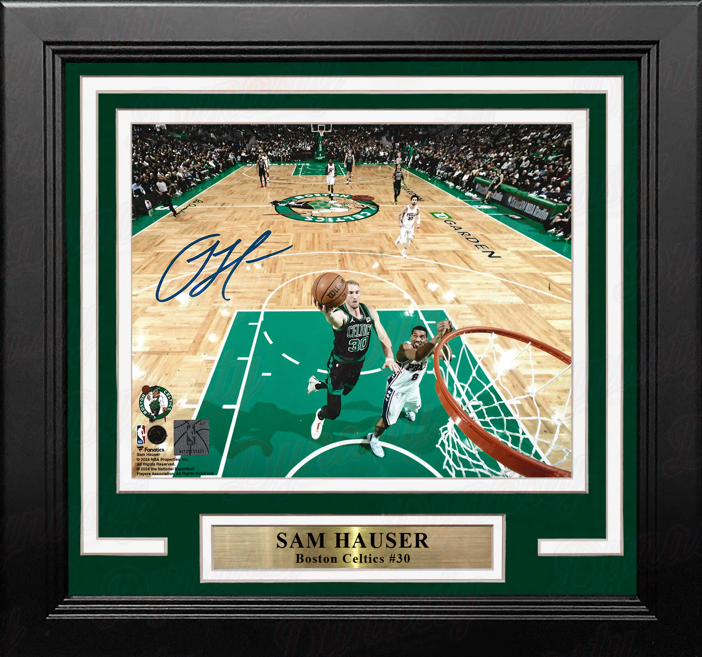Sam Hauser Rim Cam Boston Celtics Autographed 8" x 10" Framed Basketball Photo - Image 2