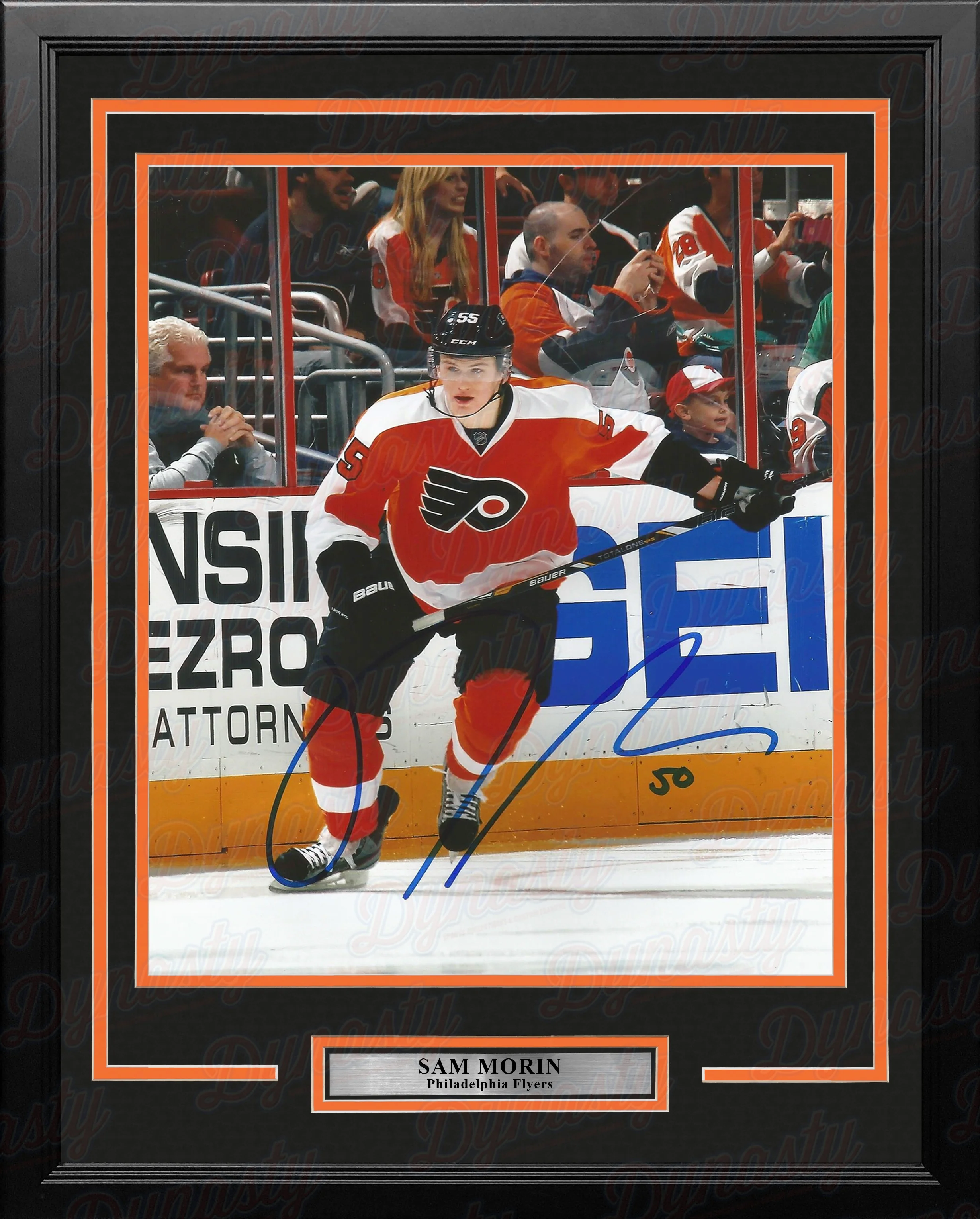 Samuel Morin Skating Autographed Philadelphia Flyers Framed Hockey Photo