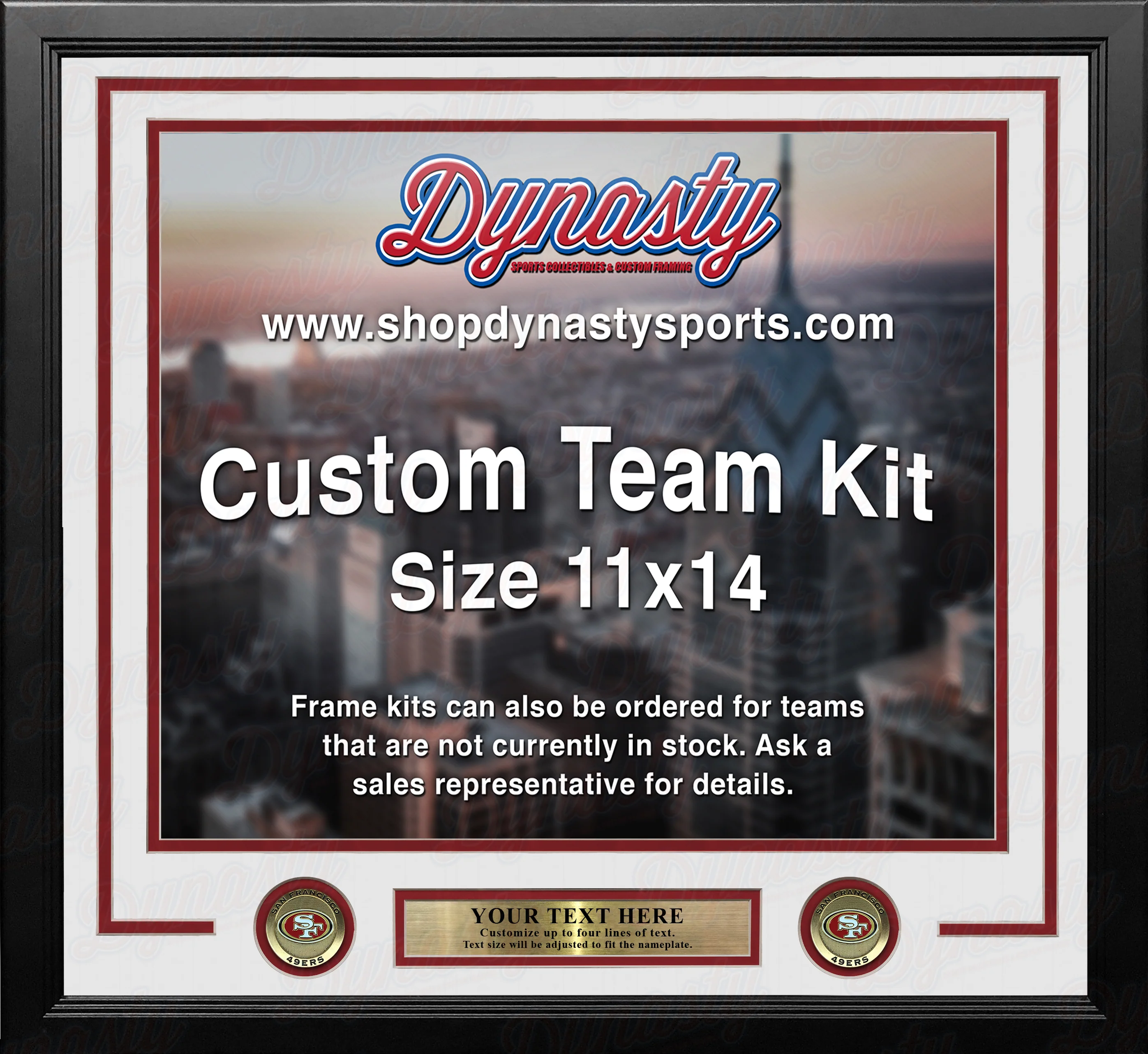 San Francisco 49ers Custom NFL Football 11x14 Picture Frame Kit (Multiple Colors) - Image 2