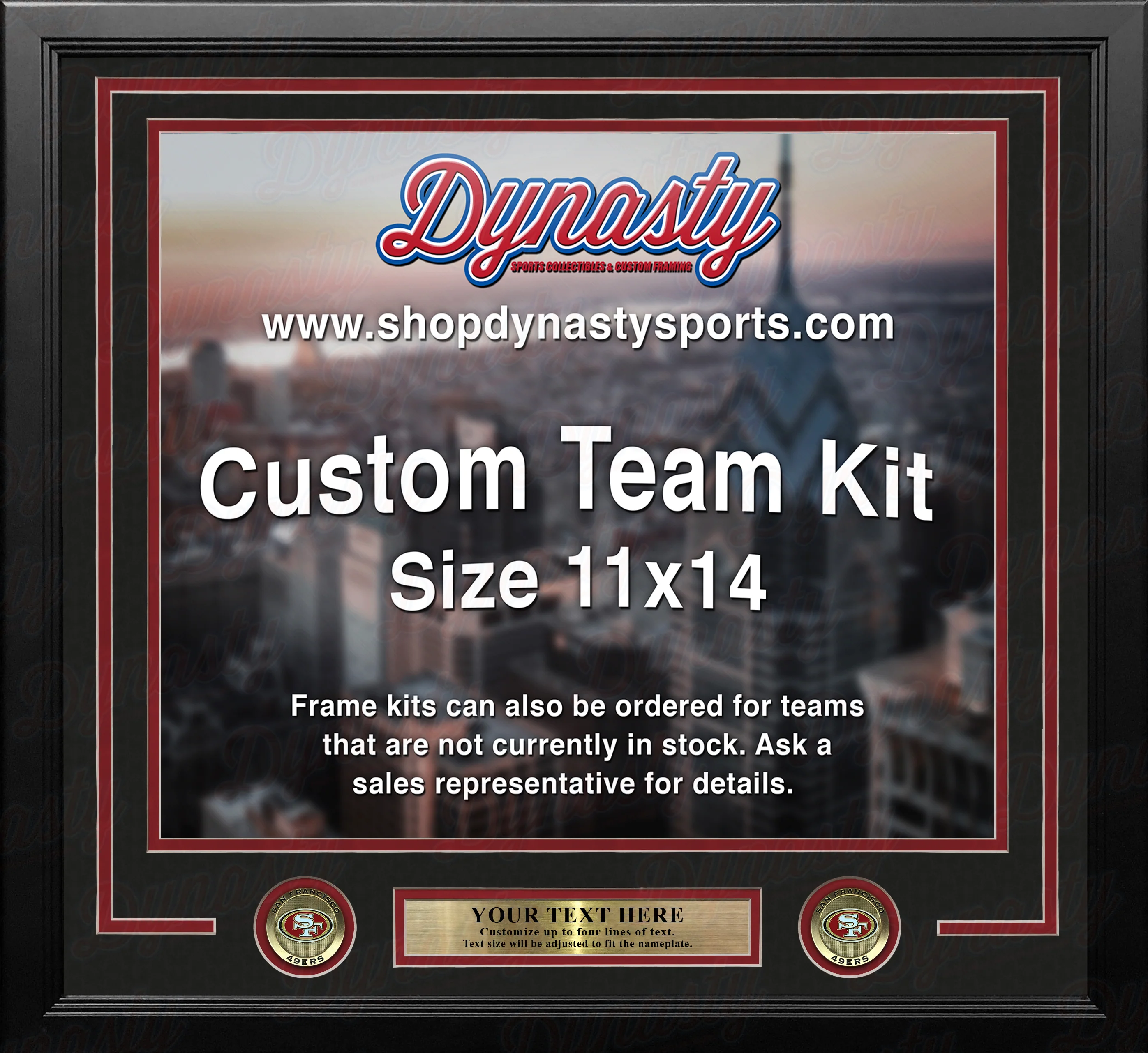 San Francisco 49ers Custom NFL Football 11x14 Picture Frame Kit (Multiple Colors) - Image 3