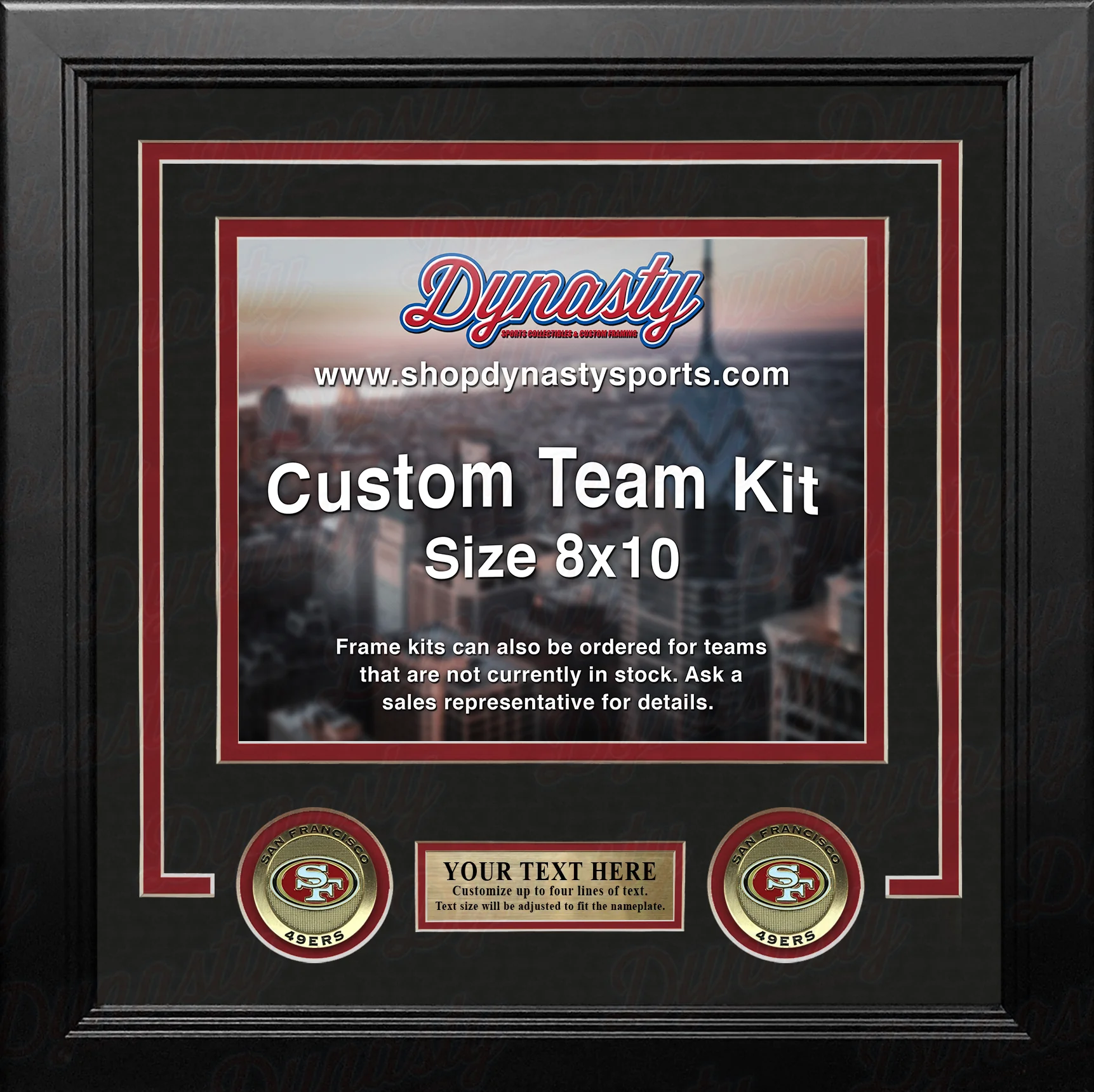 San Francisco 49ers Custom NFL Football 8x10 Picture Frame Kit (Multiple Colors) - Image 3