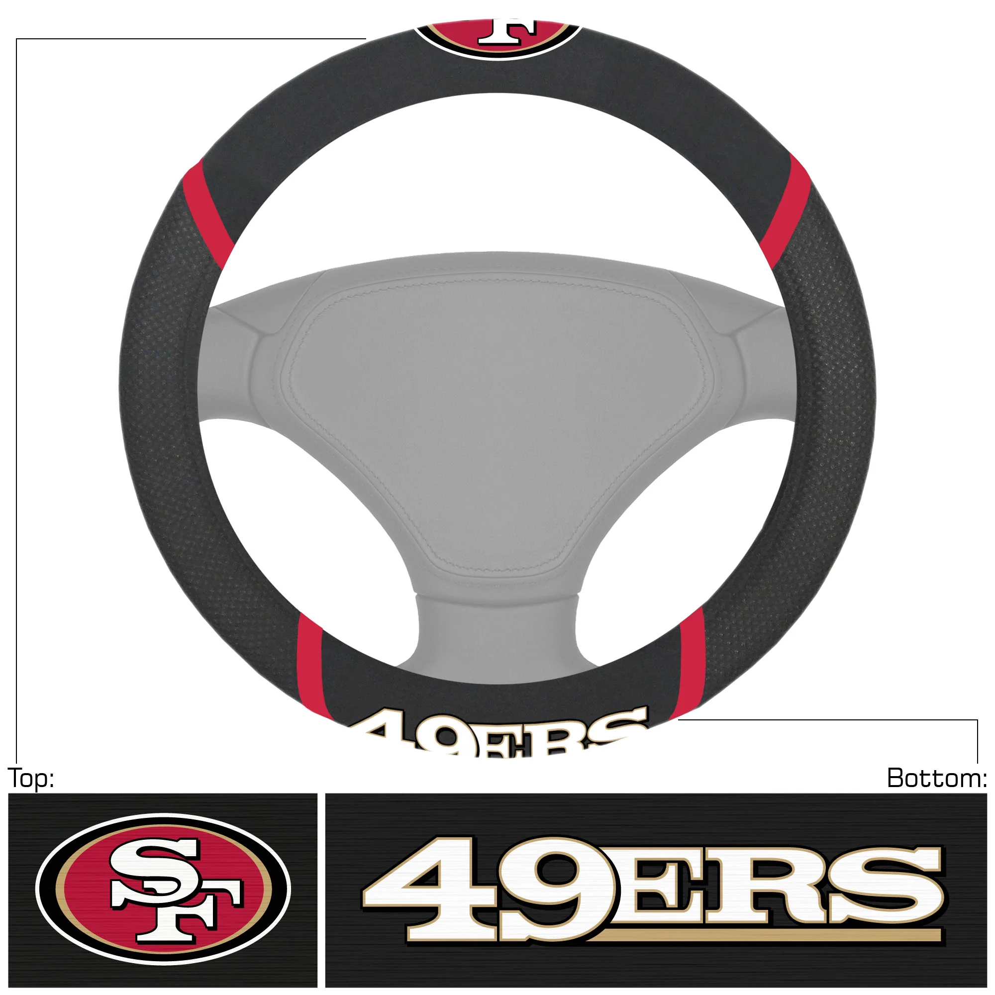 San Francisco 49ers Deluxe Steering Wheel Cover