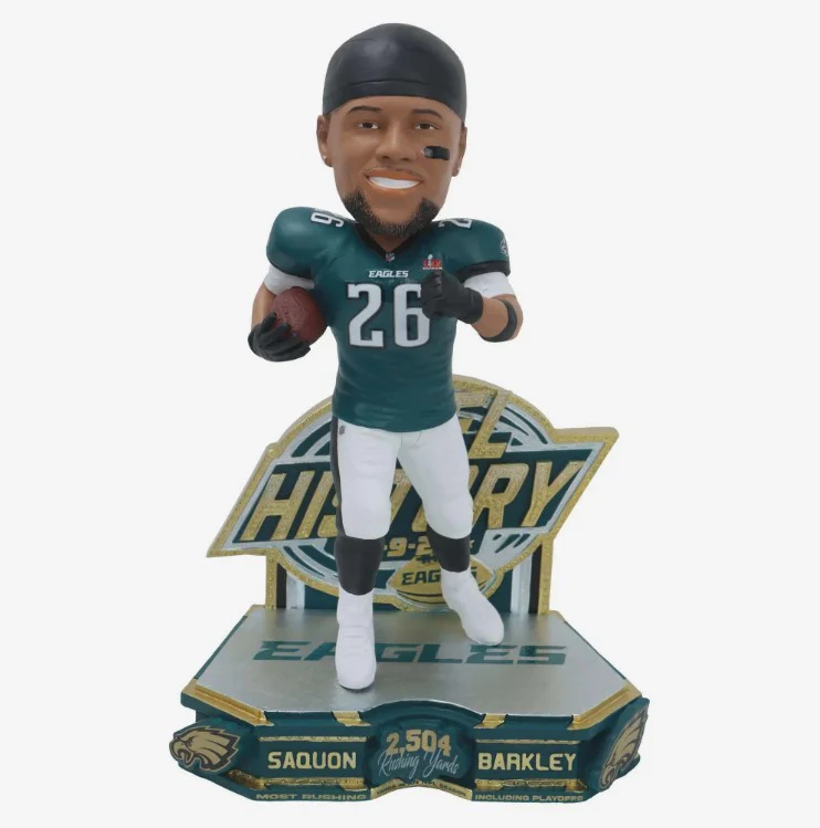 Saquon Barkley Philadelphia Eagles Single-Season Rushing Yards Record Bobblehead