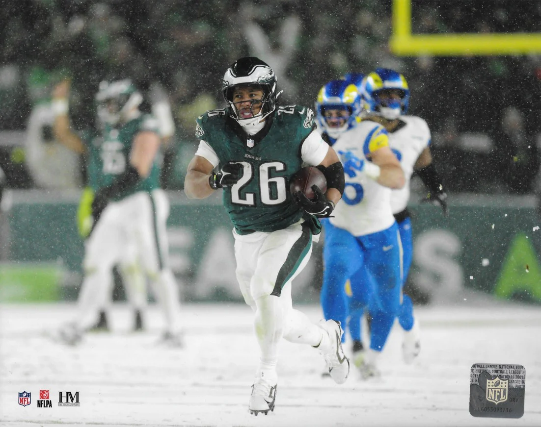 Saquon Barkley Snow Bowl Action Philadelphia Eagles 8" x 10" Football Photo