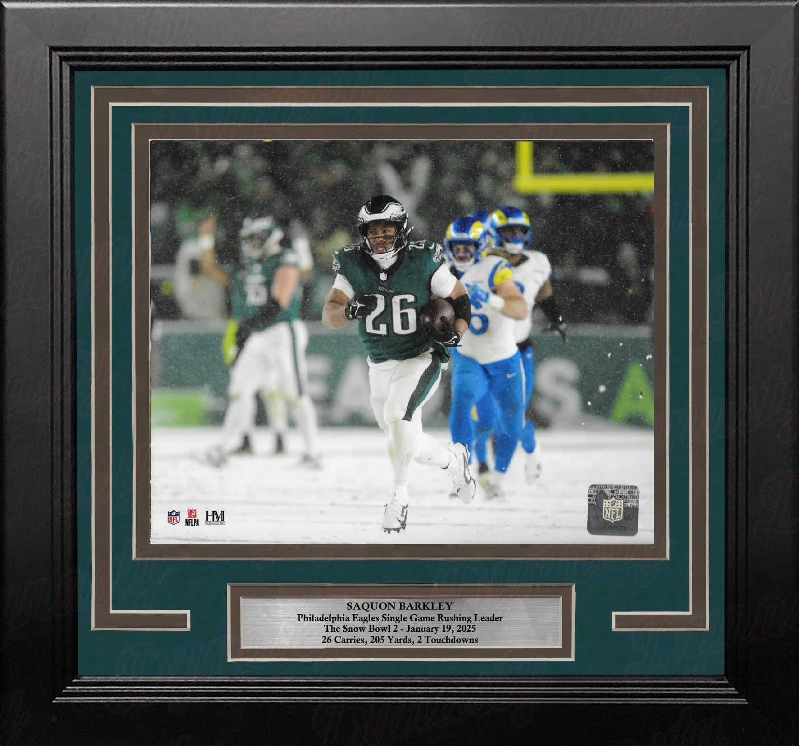 Saquon Barkley Snow Bowl Action Philadelphia Eagles 8" x 10" Framed Football Photo