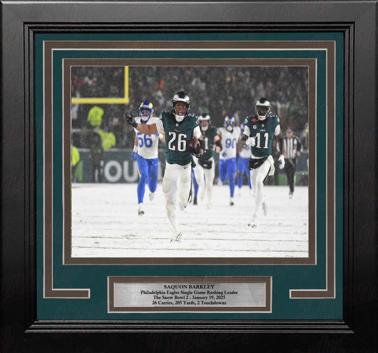 Saquon Barkley Snow Bowl Celebration Philadelphia Eagles 8" x 10" Framed Football Photo