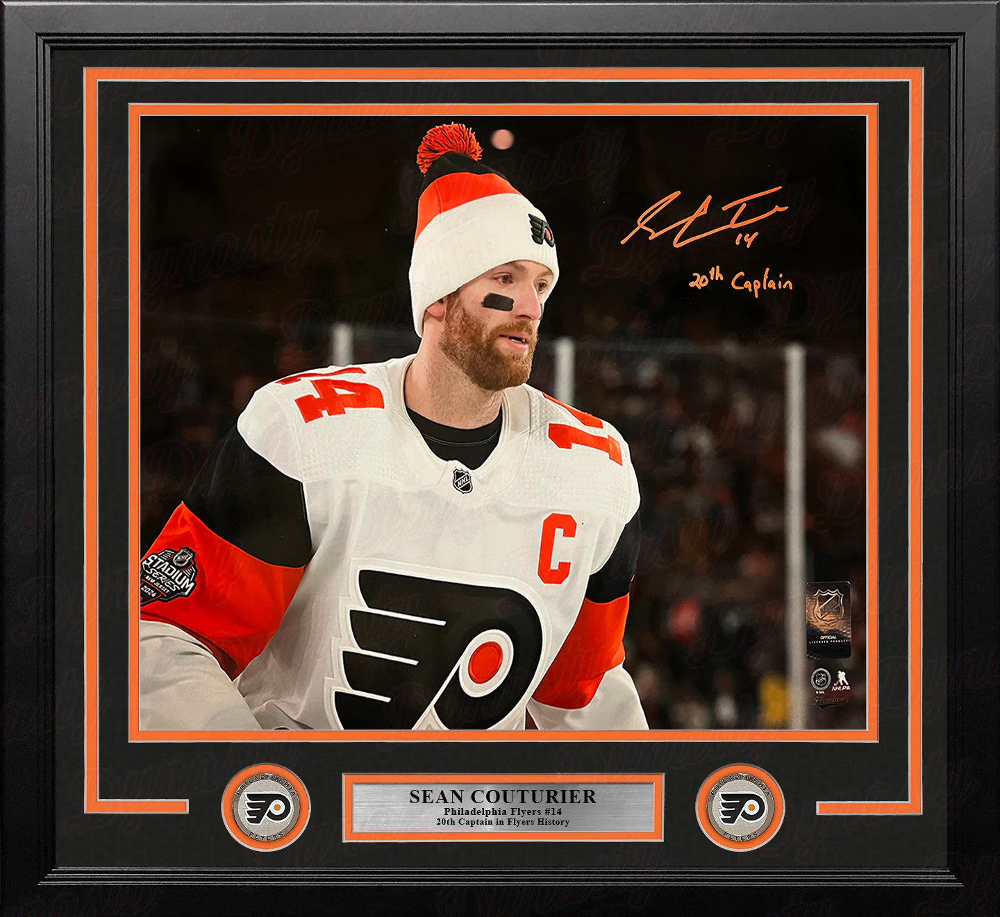 Sean Couturier Captain Debut Philadelphia Flyers Autographed Framed 16x20 Photo - 20th Captain - Image 2