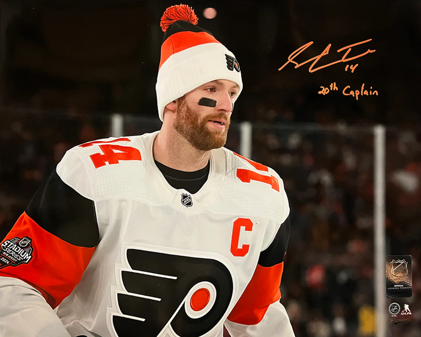 Sean Couturier Stadium Ser. Captain Debut Philadelphia Flyers Autographed 16x20 Photo - 20th Captain - Image 2