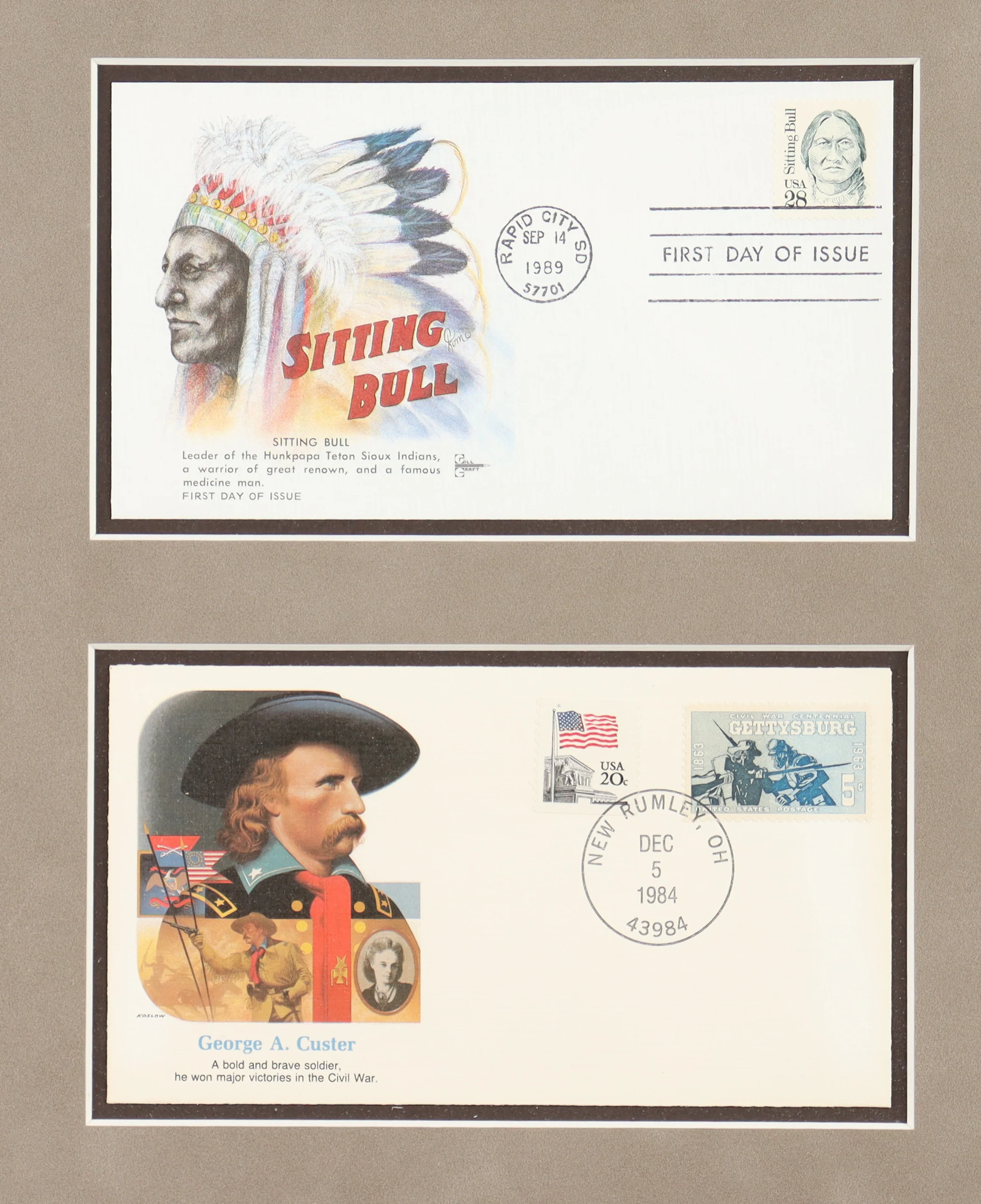 Sitting Bull & General George Armstrong Custer Signed Custom Framed Display - Image 4